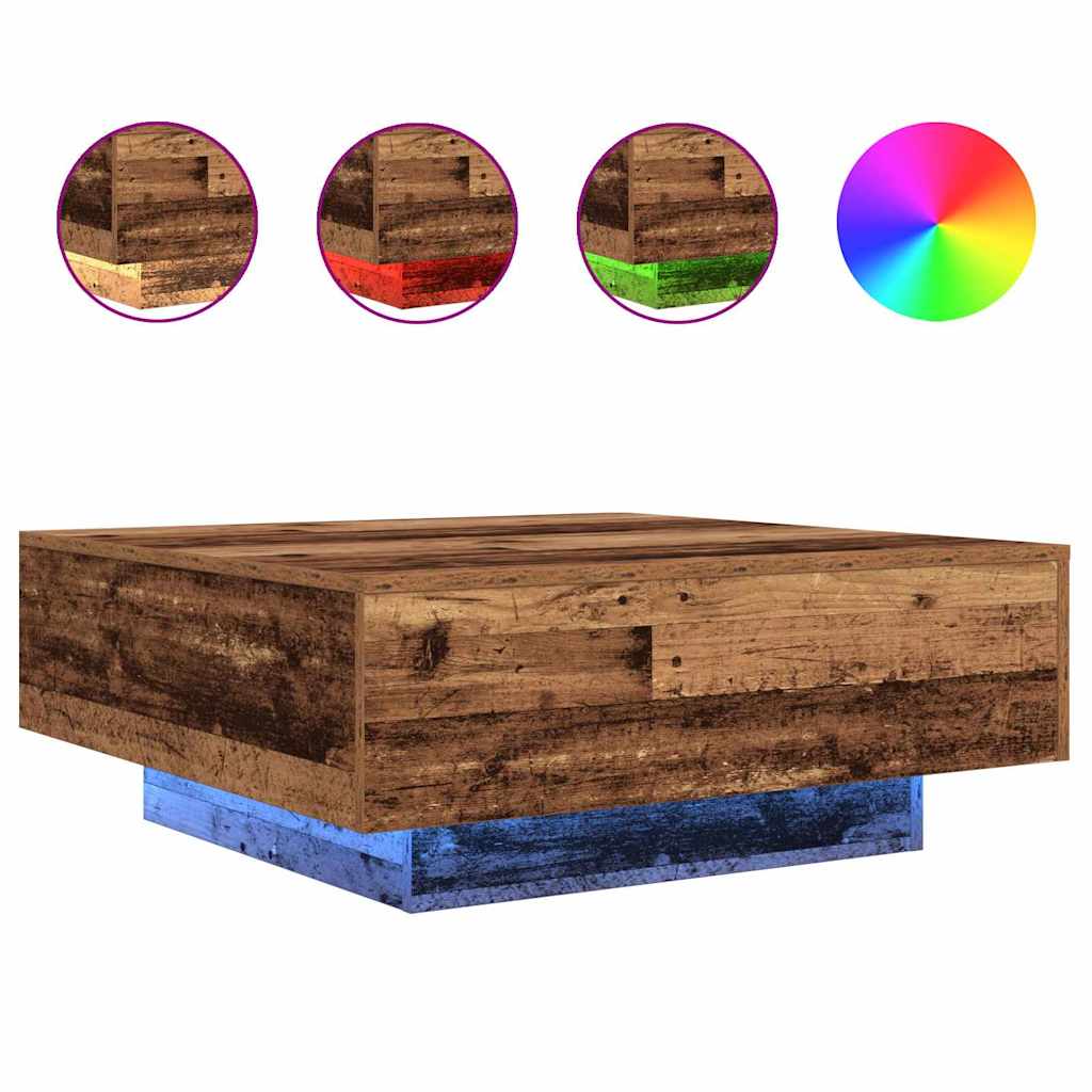 Couchtisch Altes Holz Blau 80 x 80 x 31 cm Holzwerkstoff
